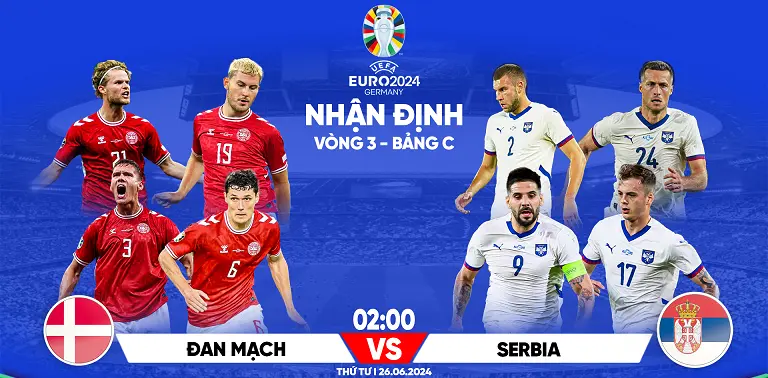 Thông tin nhận định trận đấu Đan mạch vs Serbia